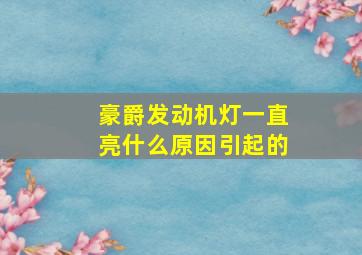 豪爵发动机灯一直亮什么原因引起的