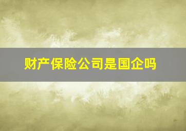 财产保险公司是国企吗