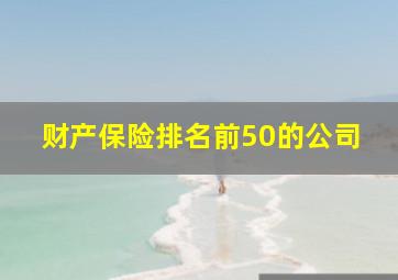 财产保险排名前50的公司