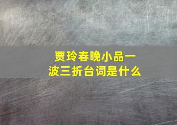 贾玲春晚小品一波三折台词是什么