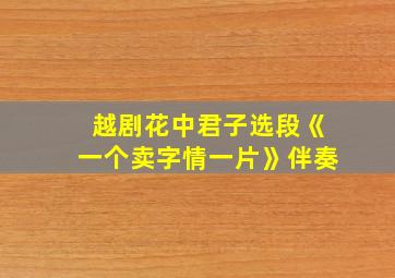 越剧花中君子选段《一个卖字情一片》伴奏