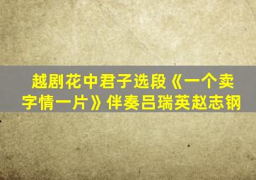 越剧花中君子选段《一个卖字情一片》伴奏吕瑞英赵志钢