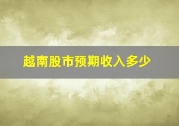 越南股市预期收入多少