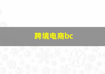 跨境电商bc