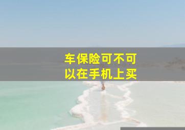 车保险可不可以在手机上买