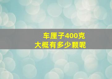 车厘子400克大概有多少颗呢