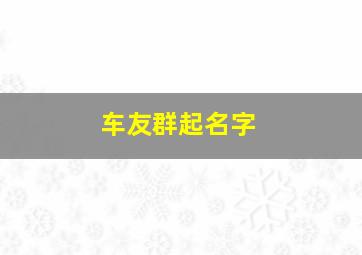 车友群起名字