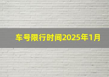 车号限行时间2025年1月