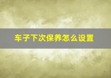 车子下次保养怎么设置