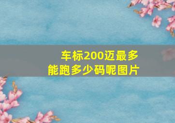 车标200迈最多能跑多少码呢图片