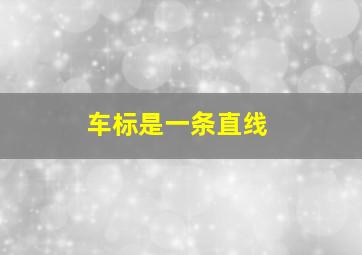 车标是一条直线