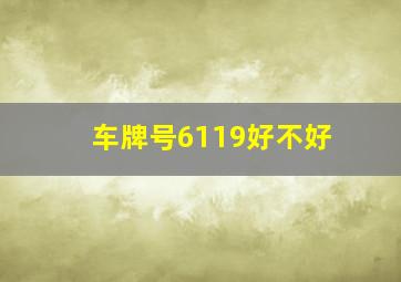 车牌号6119好不好