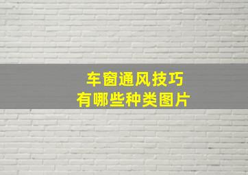 车窗通风技巧有哪些种类图片