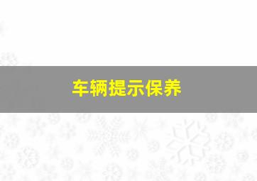 车辆提示保养