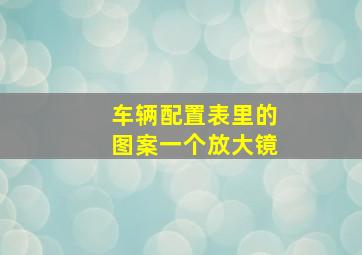 车辆配置表里的图案一个放大镜