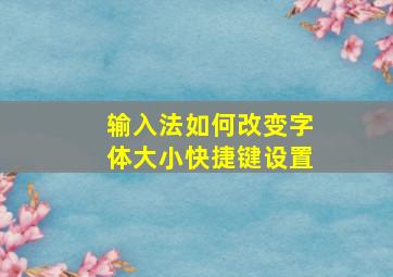 输入法如何改变字体大小快捷键设置