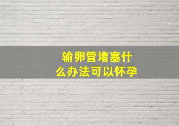 输卵管堵塞什么办法可以怀孕