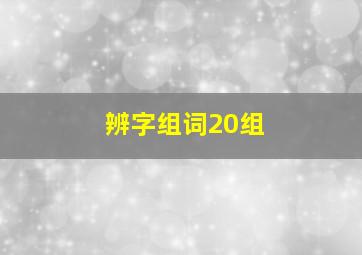 辨字组词20组