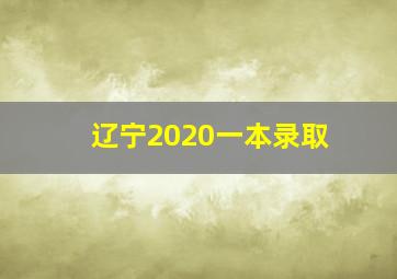 辽宁2020一本录取