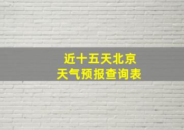 近十五天北京天气预报查询表