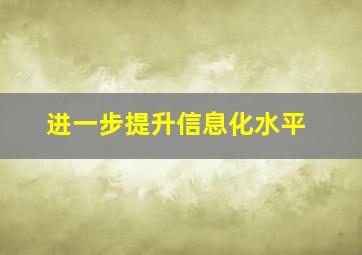 进一步提升信息化水平