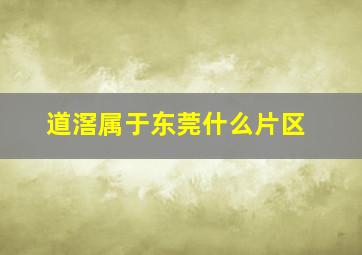 道滘属于东莞什么片区