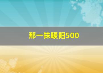 那一抹暖阳500