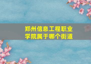 郑州信息工程职业学院属于哪个街道