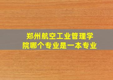 郑州航空工业管理学院哪个专业是一本专业