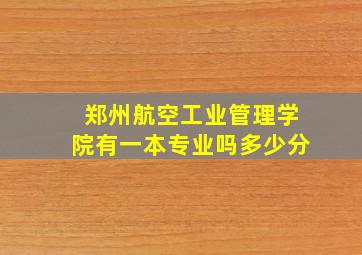 郑州航空工业管理学院有一本专业吗多少分