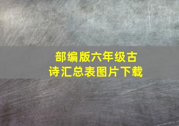 部编版六年级古诗汇总表图片下载