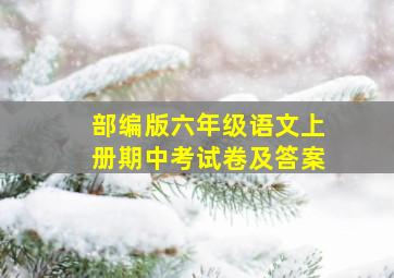 部编版六年级语文上册期中考试卷及答案