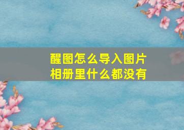 醒图怎么导入图片相册里什么都没有