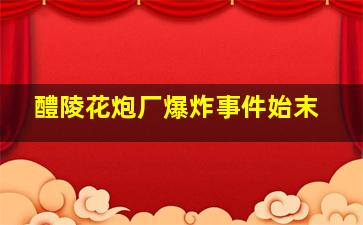 醴陵花炮厂爆炸事件始末