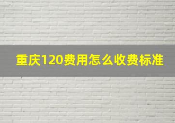 重庆120费用怎么收费标准