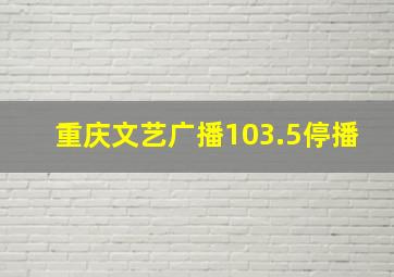 重庆文艺广播103.5停播