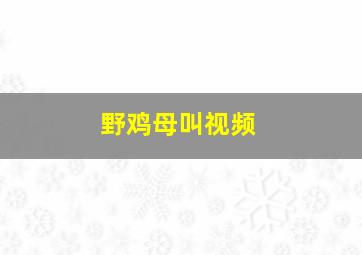 野鸡母叫视频