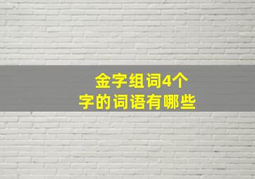 金字组词4个字的词语有哪些