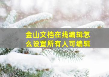 金山文档在线编辑怎么设置所有人可编辑