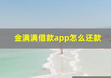 金满满借款app怎么还款