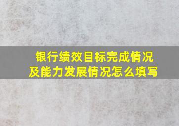 银行绩效目标完成情况及能力发展情况怎么填写