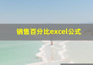 销售百分比excel公式