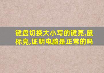 键盘切换大小写的键亮,鼠标亮,证明电脑是正常的吗