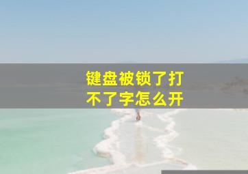 键盘被锁了打不了字怎么开