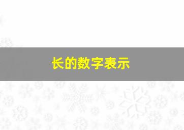 长的数字表示