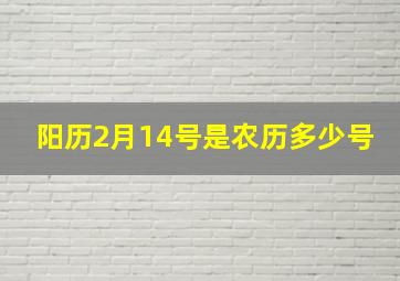 阳历2月14号是农历多少号