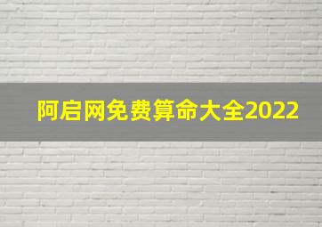 阿启网免费算命大全2022