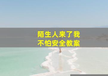 陌生人来了我不怕安全教案