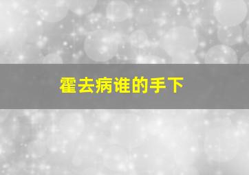 霍去病谁的手下