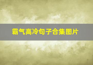 霸气高冷句子合集图片